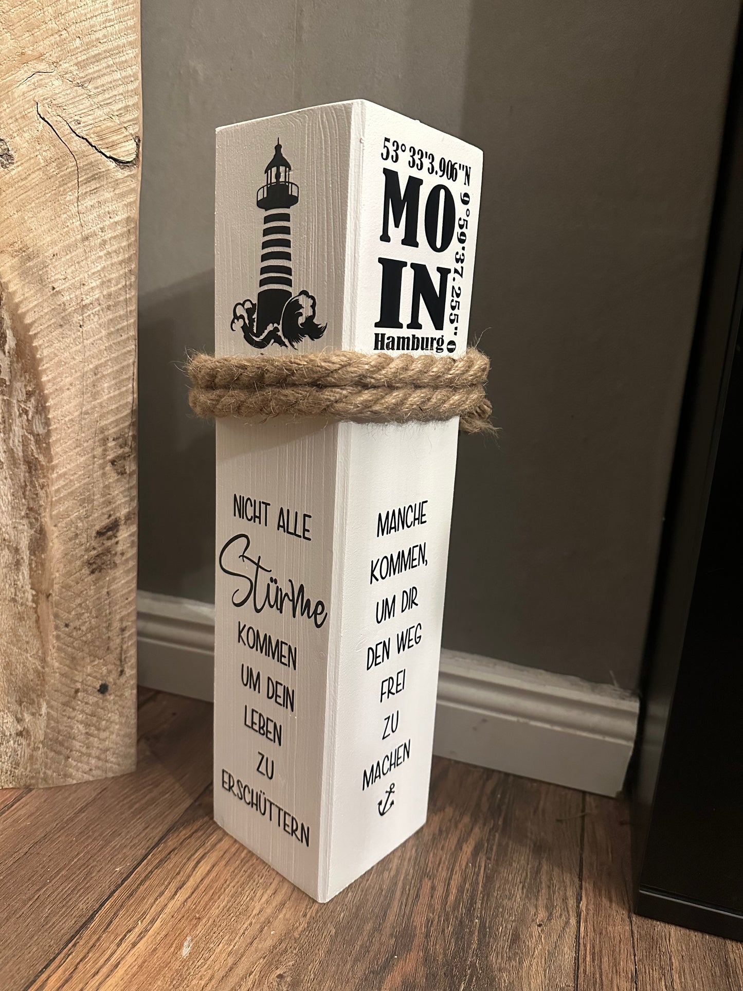 Personalisierter Poller mit den Koordinaten Ihrer Stadt, verschiedene Höhen, individuell Heimathafen Lieblingsinsel Koordinaten Hochzeit