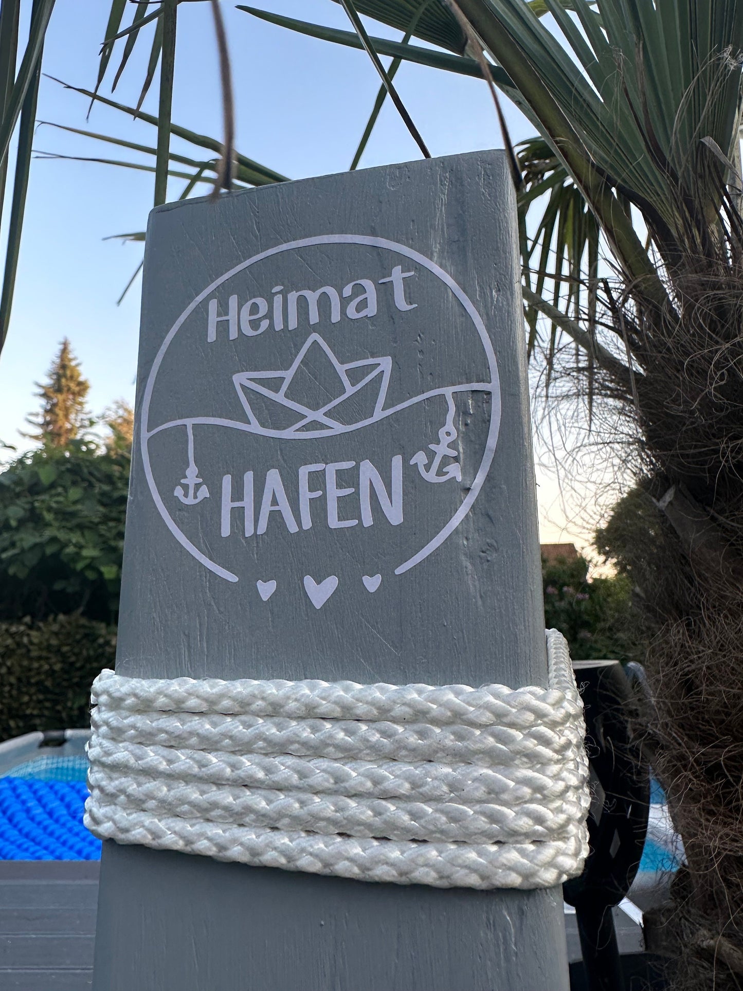 Manapal maritime Deko Poller Stele Dalben rustikal Gartendeko Küste Meer Anker Heimathafen Balken Dekobalken Säule