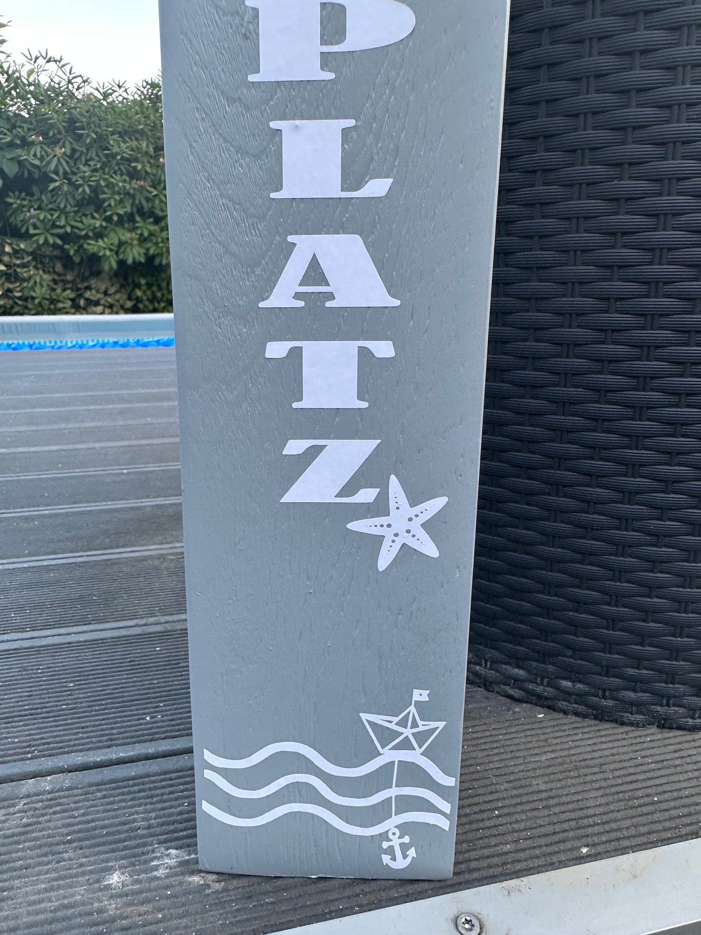 Manapal maritime Deko Poller Stele Dalben rustikal Gartendeko Küste Meer Anker Heimathafen Balken Dekobalken Säule