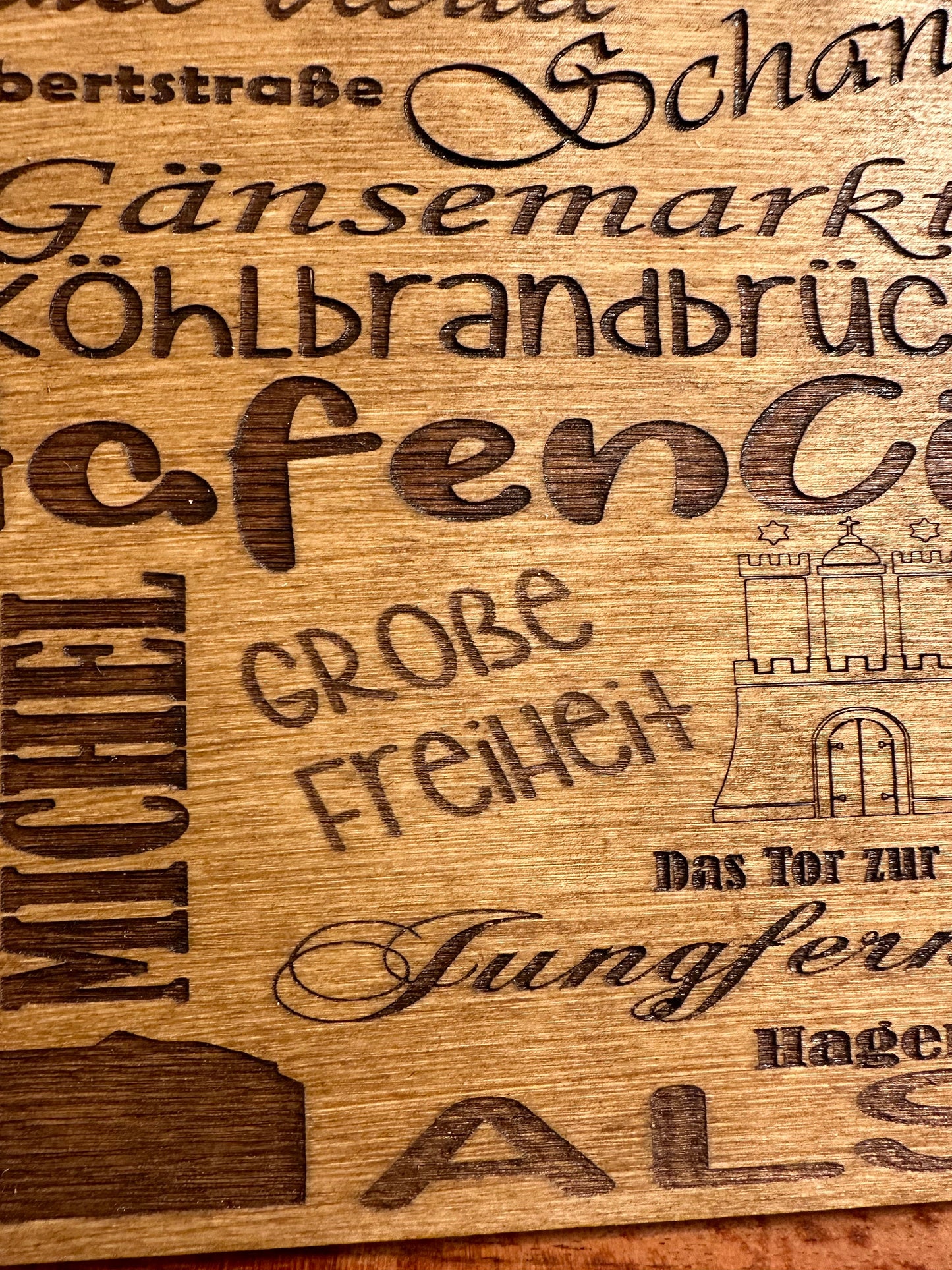 Hamburg Wandbild Tischdeko Lasercut Heimatliebe Holzschild Wandschild Schild Heimathafen Manapal maritime Deko
