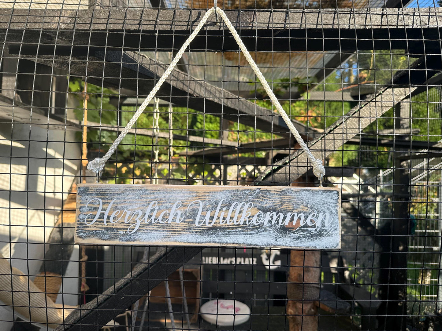 Herzlich Willkommen Lieblingsplatz Holzschild Wandschild Schild Heimathafen Manapal maritime Deko