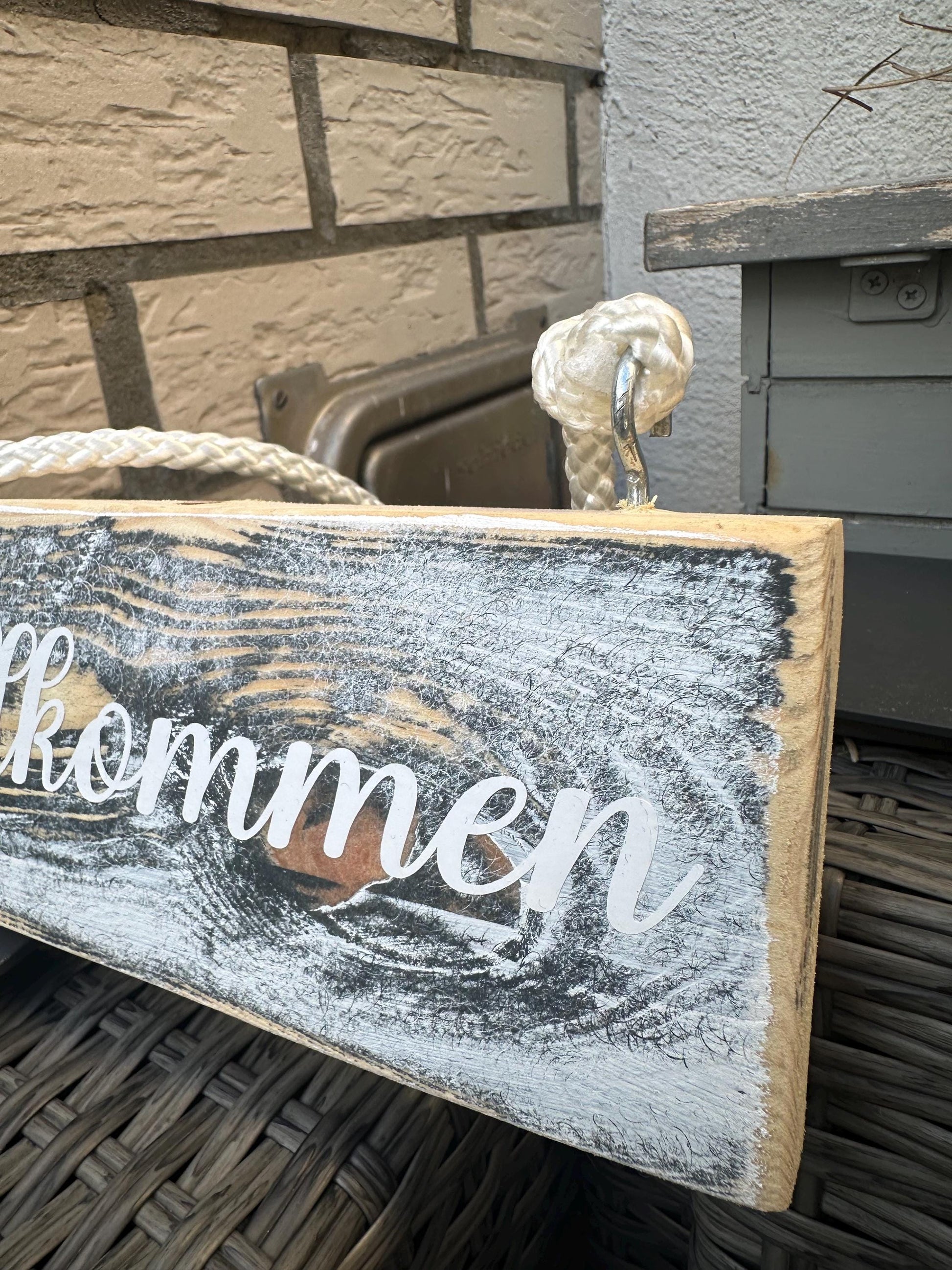 Herzlich Willkommen Lieblingsplatz Holzschild Wandschild Schild Heimathafen Manapal maritime Deko