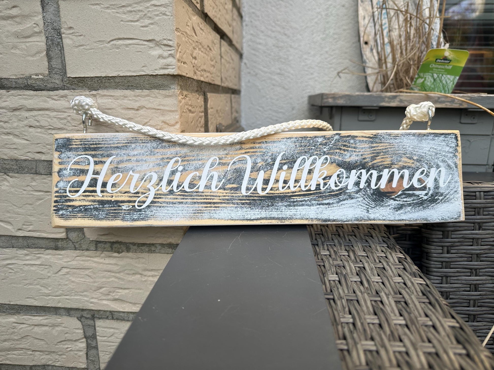 Herzlich Willkommen Lieblingsplatz Holzschild Wandschild Schild Heimathafen Manapal maritime Deko